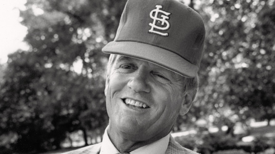 whitey herzog in cardinals cap