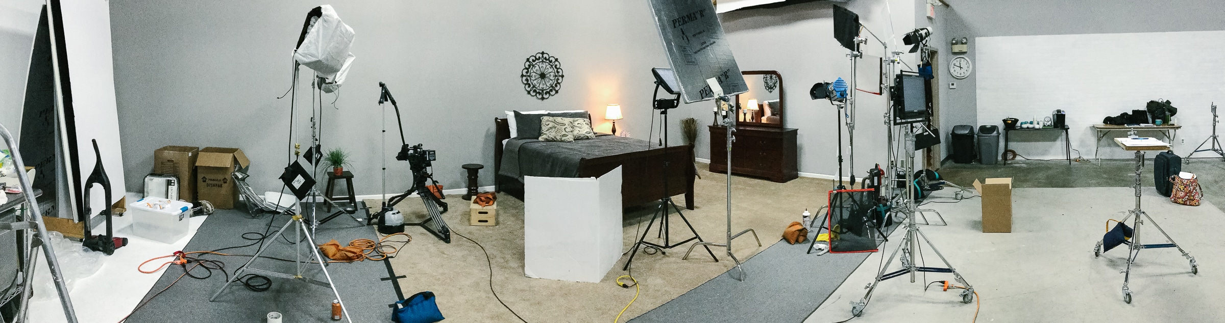 bedroom set in studio