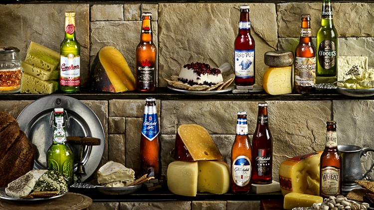 beer and cheese paired together