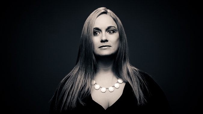 Dramatic black and white portrait