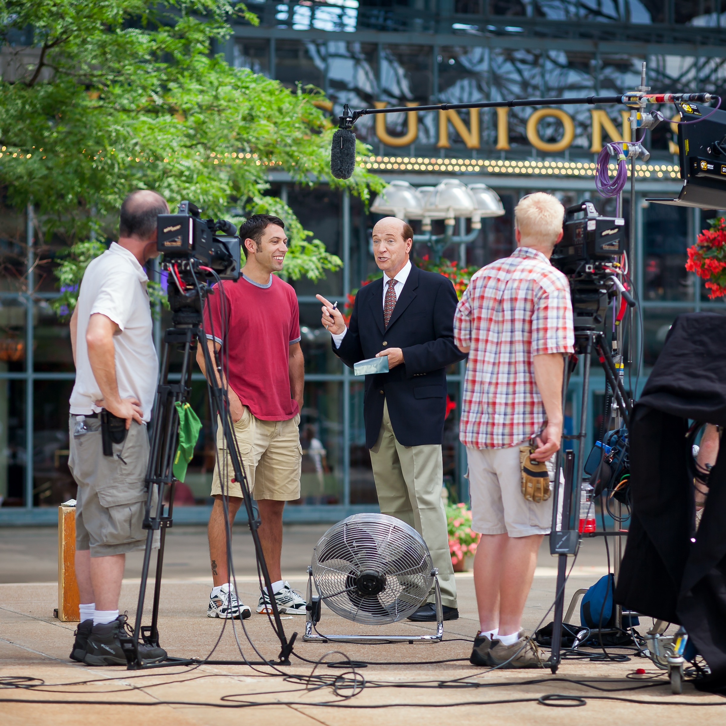 video crew on set