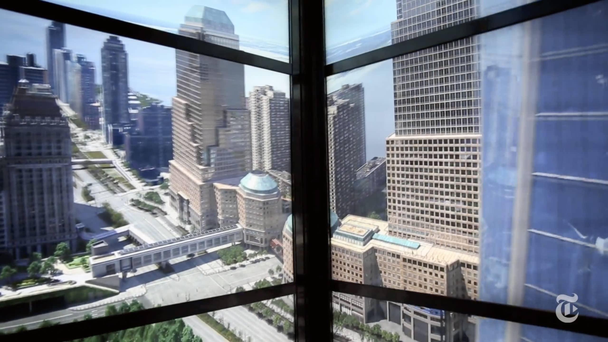 video walls in an elevator
