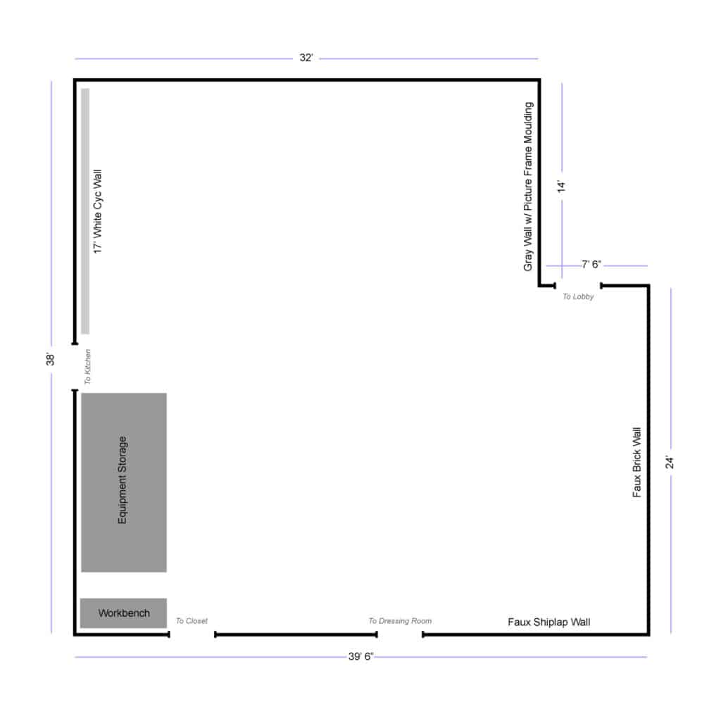Barlow Studio Floorplan Layout Floor Plan of Photo Studio